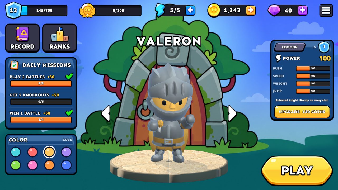Lobby with the knight Valeron