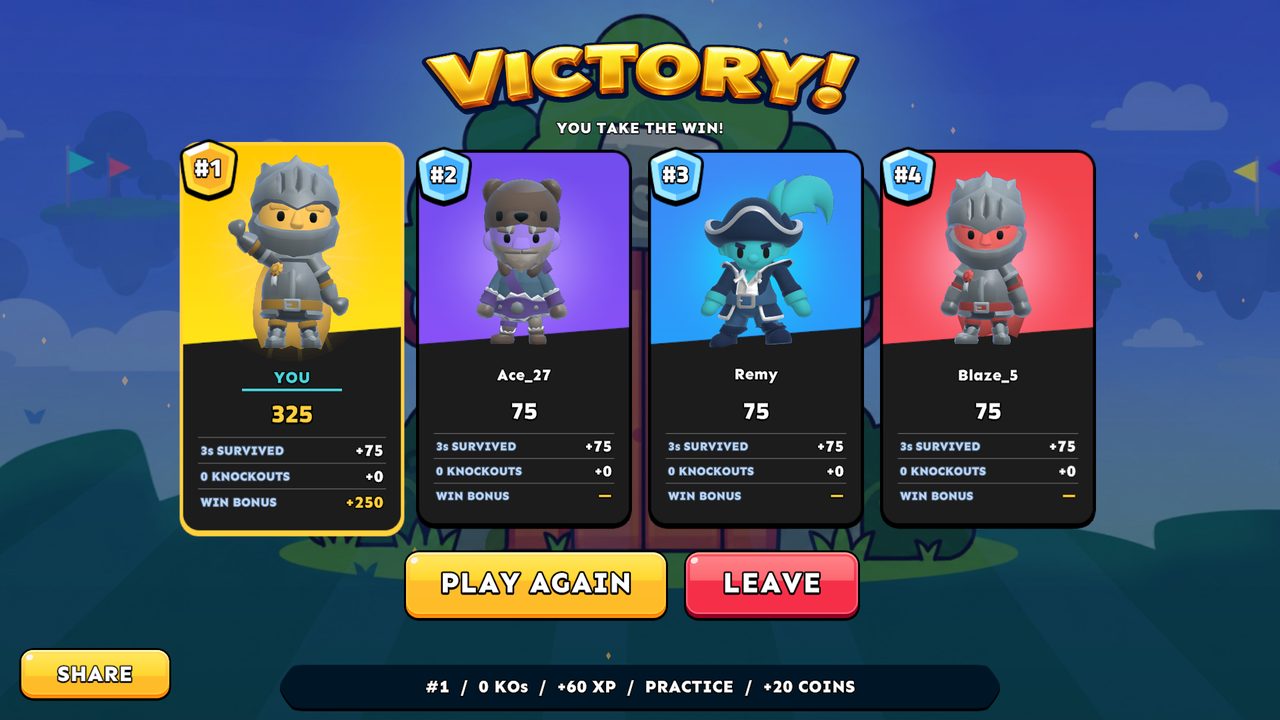 Victory screen
